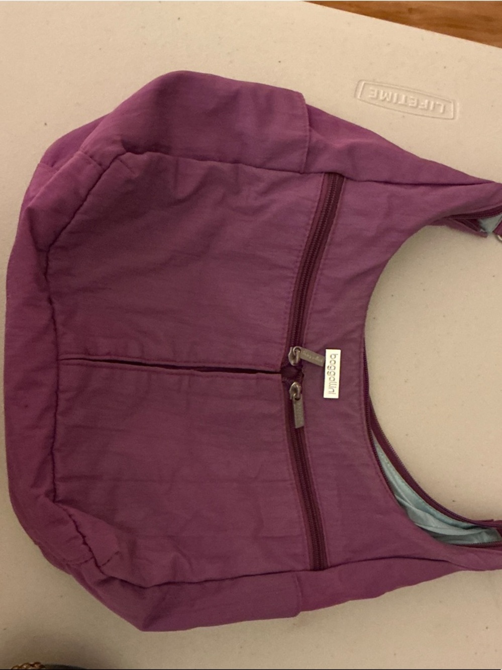 Baggallini Purple Crossbody Shoulder Bag with Front Zipper - Picture 9 of 9